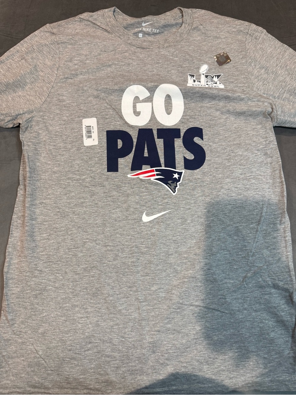 Nike Gray 'GO PATS' Patriots Graphic Tee